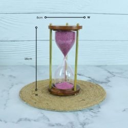 3-Minute Wood & Brass Sand Timer | Purple Sand, Classic Design | Desk Focus Aid & Elegant Gift - Image 5