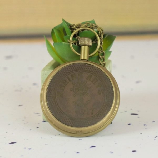 Marine Anchor 1912 Pocket Watch | Antique Brass, Handcrafted, Miyota Movement, Roman Numerals & Chain | Nautical Timepiece Gift - Image 3
