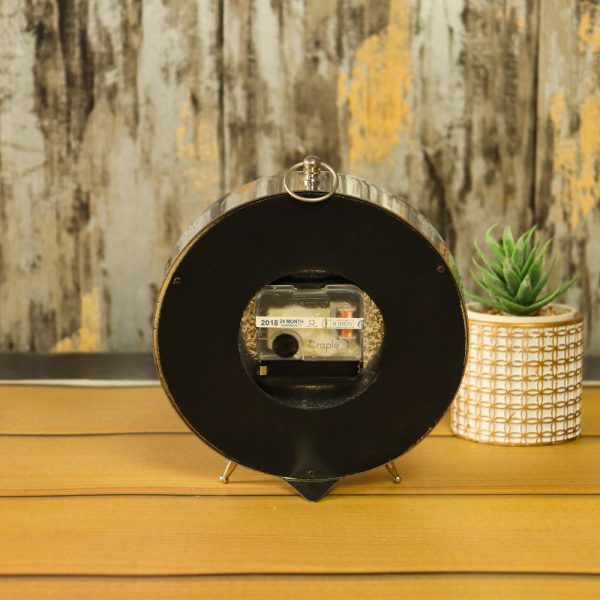 Nickel Finish Aluminium Desk Clock | Handcrafted, Vintage Alarm Style, Roman Numerals | Paris Inspired Tabletop Decor - Image 4