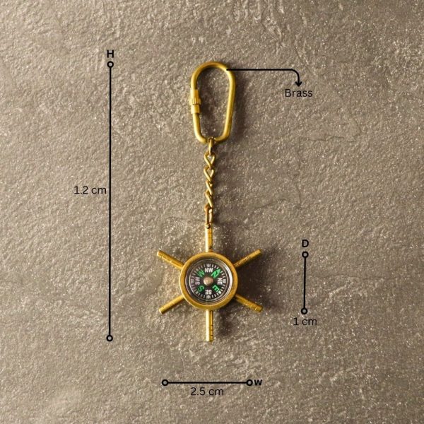 Shipwheel Compass Keychain | Functional Navigation | Handcrafted Nautical Gift & Accessory - Image 5