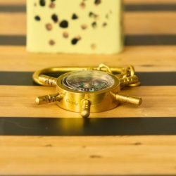 Shipwheel Compass Keychain | Functional Navigation | Handcrafted Nautical Gift & Accessory - Image 3