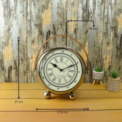 Globe-Shaped Nickel Steel Table Clock | Etched Map Detail, Leather Handle | Worldly Desk Decor & Unique Gift - Image 6