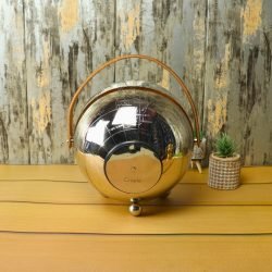 Globe-Shaped Nickel Steel Table Clock | Etched Map Detail, Leather Handle | Worldly Desk Decor & Unique Gift - Image 5