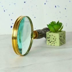 Tree Trunk Style Handle Magnifier | 5X Power, Textured Resin Grip | Rustic Reading Aid & Decor Gift - Image 3