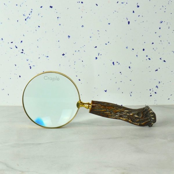 Tree Trunk Style Handle Magnifier | 5X Power, Textured Resin Grip | Rustic Reading Aid & Decor Gift - Image 4