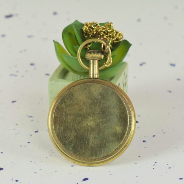 Dragon Motif Dial Pocket Watch | Shiny Brass, Miyota Movement, Roman Numerals & Chain | Fantasy Inspired Timepiece Gift - Image 4