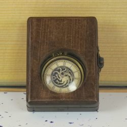 Dragon Motif Dial Pocket Watch | Shiny Brass, Miyota Movement, Roman Numerals & Chain | Fantasy Inspired Timepiece Gift - Image 5