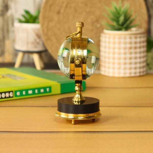 Victoria London Orb Desk Clock | Shiny Brass, Visible Mechanism | Elegant Tabletop Decor & Gift - Image 3