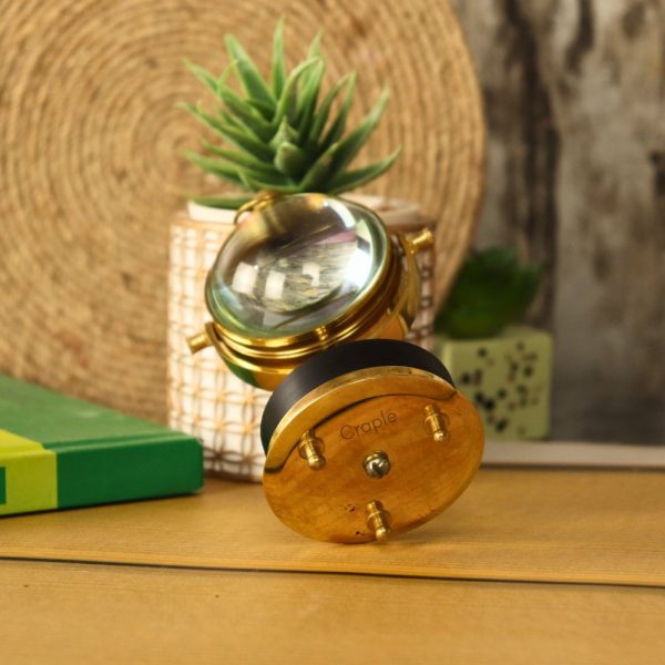 Victoria London Orb Desk Clock | Shiny Brass, Visible Mechanism | Elegant Tabletop Decor & Gift - Image 2