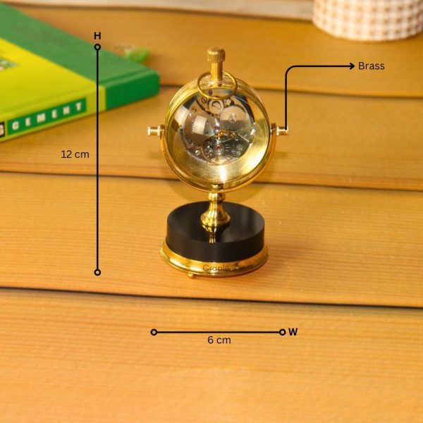Victoria London Orb Desk Clock | Shiny Brass, Visible Mechanism | Elegant Tabletop Decor & Gift - Image 5