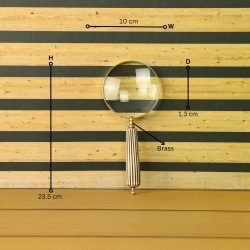 Striped Handle Shiny Brass Magnifier | Polished Finish, Clear Lens | Reading Aid & Modern Desk Decor - Image 5