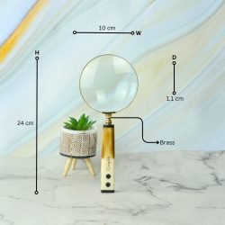 Two-Tone Domino End Handle Magnifier | Shiny Brass, Resin Grip | Reading Aid & Unique Desk Gift - Image 6