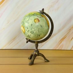Antique Brass Tripod World Globe | Engraved Arm, Detailed Map | Vintage Desk Decor & Gift - Image 3