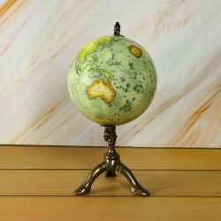 Antique Brass Tripod World Globe | Engraved Arm, Detailed Map | Vintage Desk Decor & Gift - Image 4