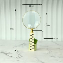 Domino Handle Shiny Brass Magnifier | Playful Design, Clear Lens | Reading Aid & Unique Desk Gift - Image 4