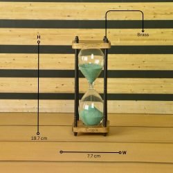 10-Minute Natural Wood & Brass Sand Timer | Antique Black Pillars, Dark Green Sand, Classic Design | Focus Aid & Rustic Decor Gift - Image 6