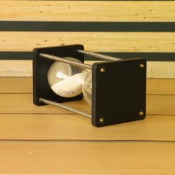 5-Minute Black Wood & Nickel Brass Sand Timer | White Sand, Modern Design | Focus Aid & Desk Decor Gift - Image 5