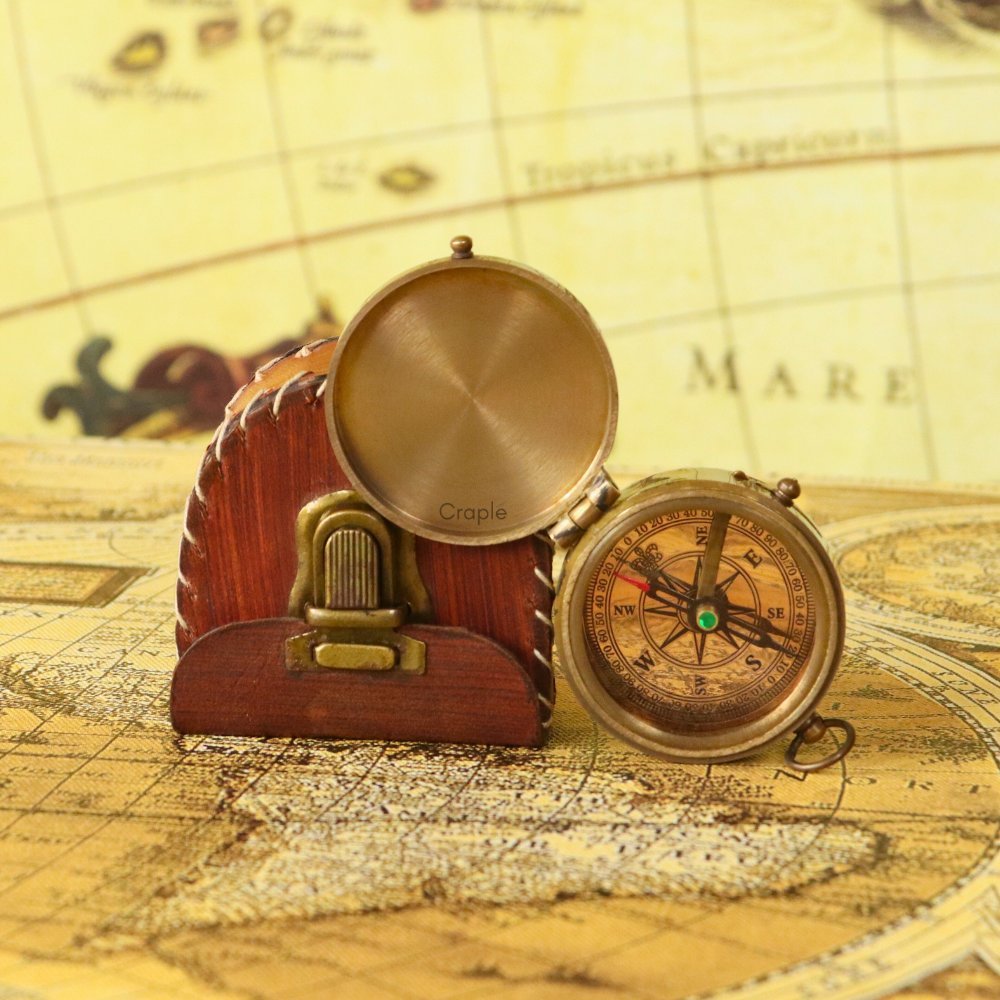 Antique Push Button Compass