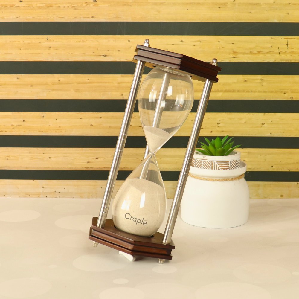 Hexagon Style Brass Wood Sand Timer