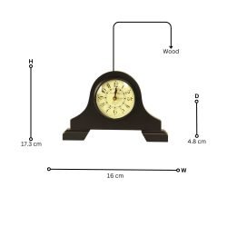 Classic Black Antique Wooden Desk Clock | Cambridge England 1924 Style | Handcrafted Mantle & Desk Decor Gift - Image 5