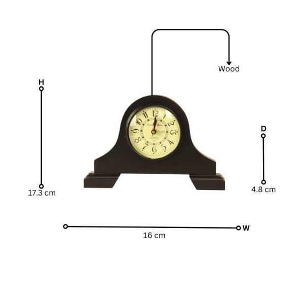 Classic Black Antique Wooden Desk Clock | Cambridge England 1924 Style | Handcrafted Mantle & Desk Decor Gift - Image 5