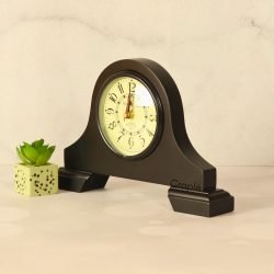 Classic Black Antique Wooden Desk Clock | Cambridge England 1924 Style | Handcrafted Mantle & Desk Decor Gift - Image 2