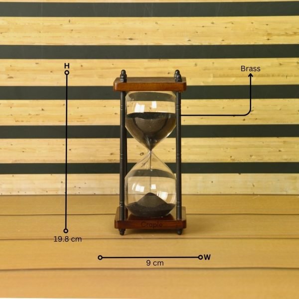 10-Minute Black Sand Timer | Dark Wood & Antique Black Brass Frame | Desk Focus Aid & Classic Decor Gift - Image 5