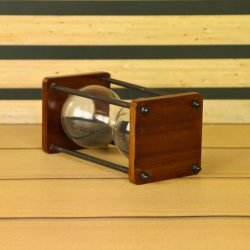 10-Minute Black Sand Timer | Dark Wood & Antique Black Brass Frame | Desk Focus Aid & Classic Decor Gift - Image 3