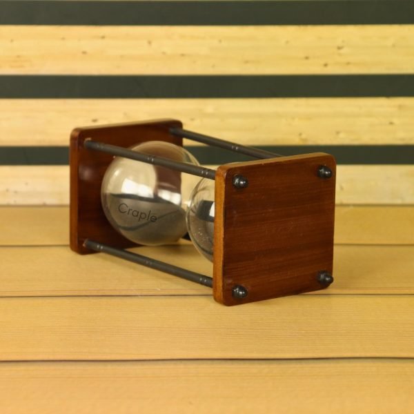10-Minute Black Sand Timer | Dark Wood & Antique Black Brass Frame | Desk Focus Aid & Classic Decor Gift - Image 3