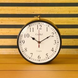 Double-Sided Brass Coated Steel Station Clock | Ornate Wall Bracket | Vintage Inspired Home & Office Decor - Image 2