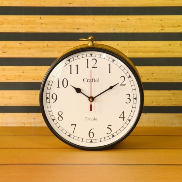 Double-Sided Brass Coated Steel Station Clock | Ornate Wall Bracket | Vintage Inspired Home & Office Decor - Image 2