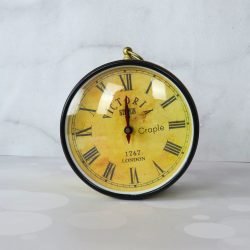 Golden Brass Coated Double-Sided Steel Station Clock | Ornate Wall Bracket, Victoria London Style | Vintage Home Decor Gift - Image 2