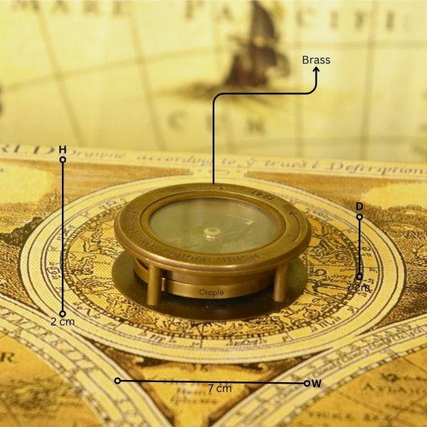 Antique Brass Sliding Magnifier Desk Compass | Henry Hughes 1941 Style | Handcrafted Reading & Navigational Aid - Image 6
