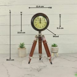 Handmade Wooden Vintage Table Clock | Antique Finish, Adjustable Stand | Desk Decor & Unique Gift - Image 6