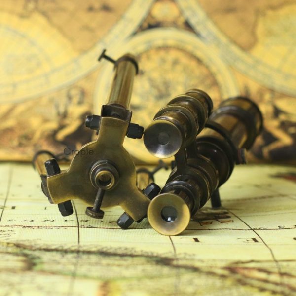 Top-Mounted Double Barrel Telescope Antique Brass | Foldable Tripod, 360 Rotate | Nautical Decor & Collectible Gift - Image 7