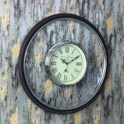 Bicycle Rim & Tire Steel Wall Clock | Large, Franklin & Murphy Oxford Style | Industrial & Cycling Enthusiast Decor - Image 3