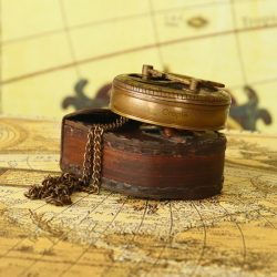Gilbert & Sons Pocket Sundial Compass | Antique Brass, Foldable Gnomon & Chain | Vintage Navigational Keepsake - Image 4