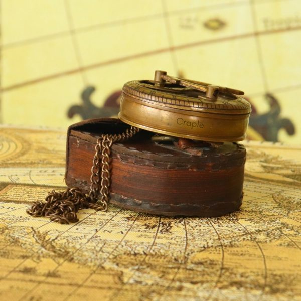 Gilbert & Sons Pocket Sundial Compass | Antique Brass, Foldable Gnomon & Chain | Vintage Navigational Keepsake - Image 4