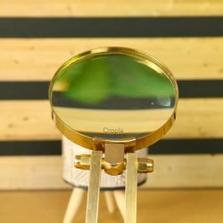 Shiny Brass Desk Magnifier | Adjustable Folding Arm, Handcrafted | Reading Aid & Vintage Desk Decor - Image 4