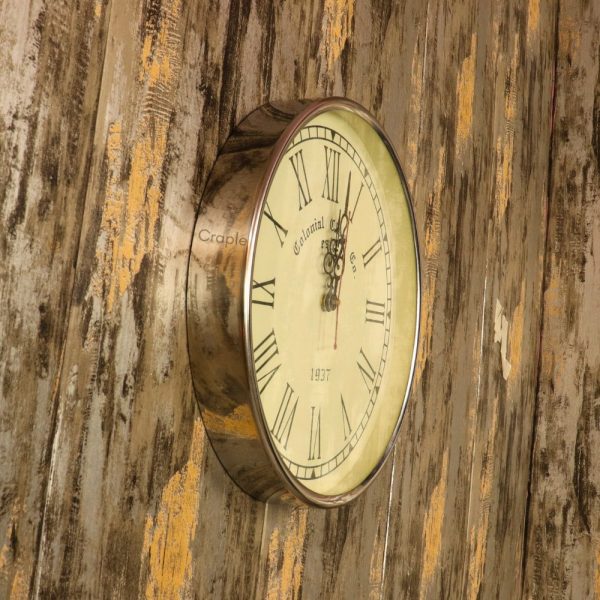 Roman Numeral Silver Steel Wall Clock | Handcrafted, Colonial Clock Co. Style | Large Vintage Home Decor Gift - Image 3