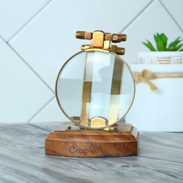 Brass & Wood Adjustable Magnifier | Antique Folding Arm, Vintage Style | Reading, Inspection & Collector's Aid - Image 3