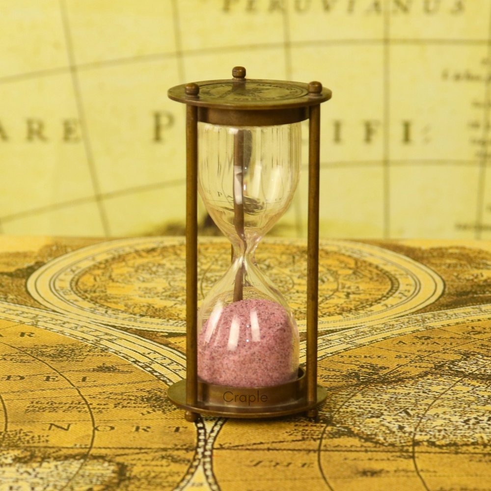 Makers To The Queen Mad Over Decor 1 Min Small Size Brass Made Antique Sand Timer