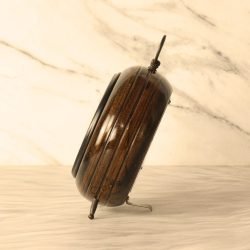 Patchwork Dial Antique Wooden Desk Clock | Handcrafted, Vintage Alarm Style | Rustic Tabletop Decor & Gift - Image 4