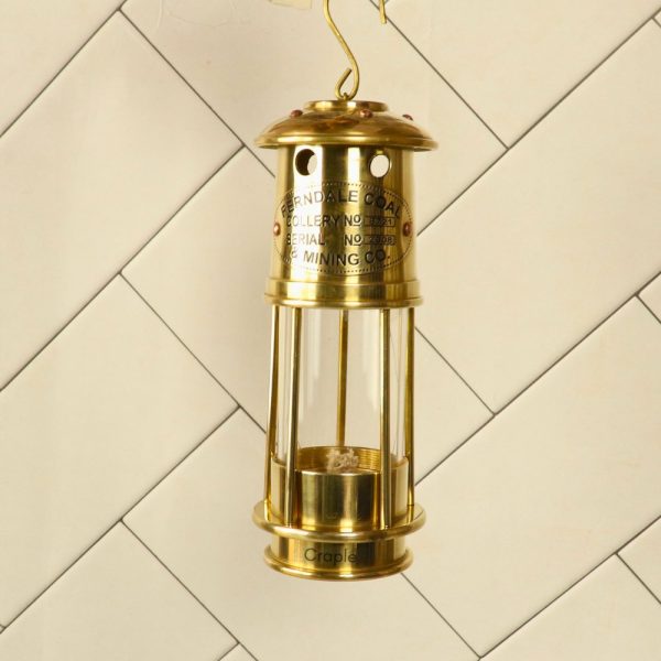 Handcrafted Antique Brass Miner's Lantern | Functional Oil Lamp | Industrial Vintage Decor Gift - Image 4