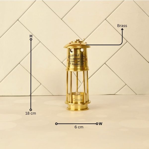 Handcrafted Antique Brass Miner's Lantern | Functional Oil Lamp | Industrial Vintage Decor Gift - Image 8