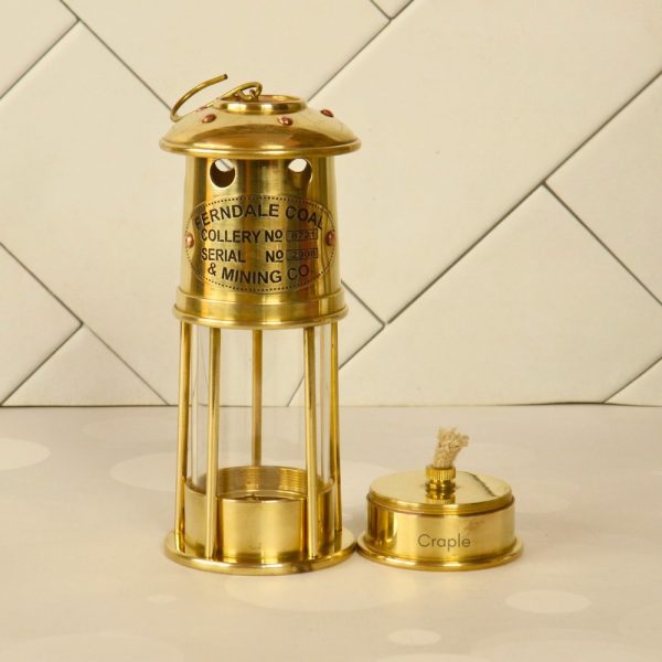 Handcrafted Antique Brass Miner's Lantern | Functional Oil Lamp | Industrial Vintage Decor Gift - Image 3