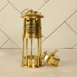 Handcrafted Antique Brass Miner's Lantern | Functional Oil Lamp | Industrial Vintage Decor Gift - Image 5