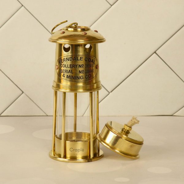 Handcrafted Antique Brass Miner's Lantern | Functional Oil Lamp | Industrial Vintage Decor Gift - Image 5