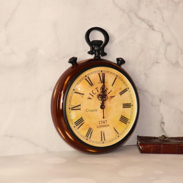Handcrafted Large Wooden Wall Clock | Vintage Pocket Watch Style, Victoria London | Antique Statement Decor - Image 2