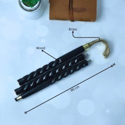 Solid Brass Cobra Handle Wooden Spiral Design Black Polished Vintage Stylish Walking Stick - Image 4